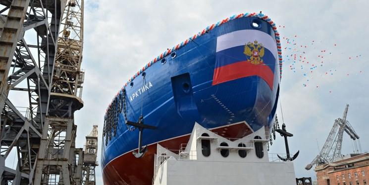 کشتی یخ شکن هسته ای جدید روسیه به آب انداخته شد